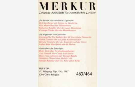 Nr. 463/464. Merkur. Deutsche Zeitschrift für europäisches Denken. Heft 9/10. 41. Jg.