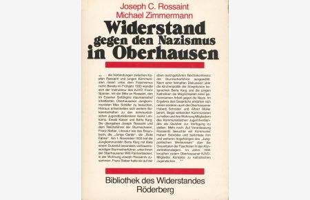 Widerstand gegen den Nazismus in Oberhausen. , Bibliothek des Widerstandes,
