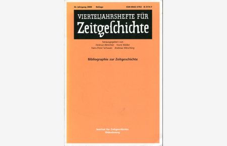 Vierteljahreshefte für Zeitgeschichte, 56. Jahrgang 2008, Beilage.