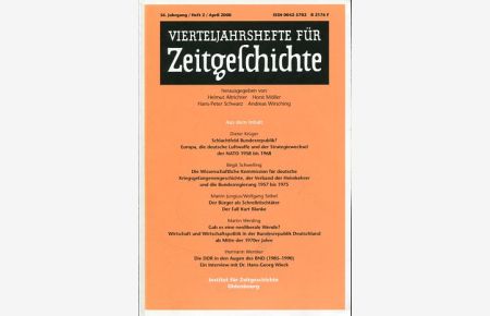 Vierteljahreshefte für Zeitgeschichte, 56. Jahrgang, Heft 2, April 2008.