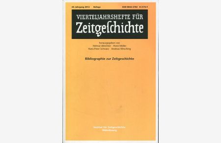 Vierteljahreshefte für Zeitgeschichte, 60. Jahrgang, 2012, Beiheft.
