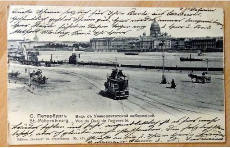 Ansichtskarte AK St. Petersburg. Vue du Quai de l`universite