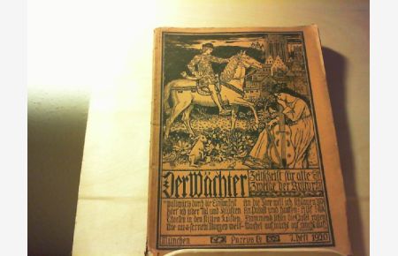 DER WÄCHTER.   - Zeitschrift für alle Zweige der Kultur in Verbindung mit dem Eichendorff-Bund. 3. Jahrgang 1920.