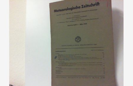 Meteorologische Zeitschrift Band 61, Heft 3. - März 1944
