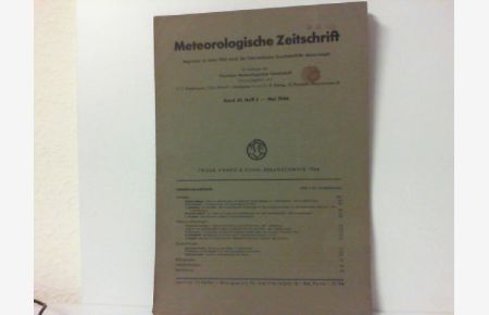 Meteorologische Zeitschrift Band 61, Heft 5. - Mai 1944