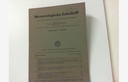 Meteorologische Zeitschrift Band 61, Heft 6. - Juni 1944