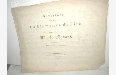 Ouvertura dell`Opera: La Clemenza di Tito (Ridotta per il Pianoforte)