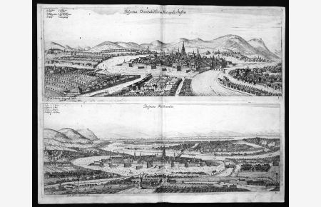 Prospectus orientalis Viennae Metropolis Austriae - Wien Ansicht Gesamtansicht Donau