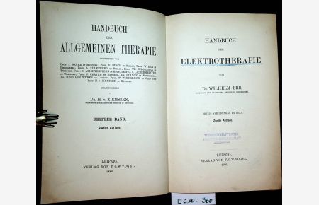 Handbuch der Elektrotherapie. (=Handbuch der allgemeinen Therapie Band 3)