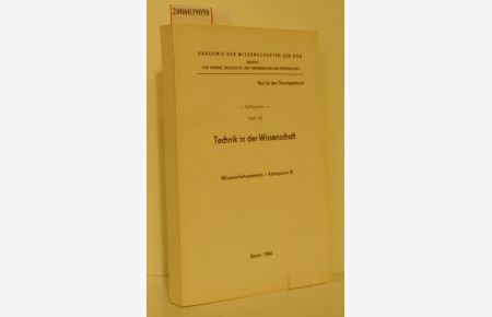 Technik in der Wissenschaft - Kolloquien Heft 34  - Wissenschaftspotential - Kolloquium III