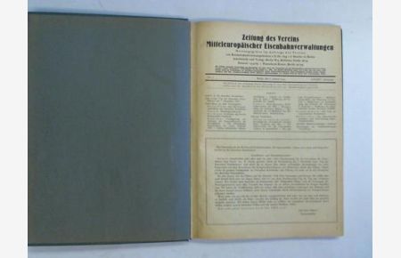 Zeitung des Vereins Mitteleuropäischer Eisenbahnverwaltung 1944 in 22 Ausgaben