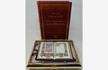 Francesco Petrarca, Trionfi, Expl. -No. 605 Faksimile, Kommentar, Acrylkassette sowie Lederkassette
