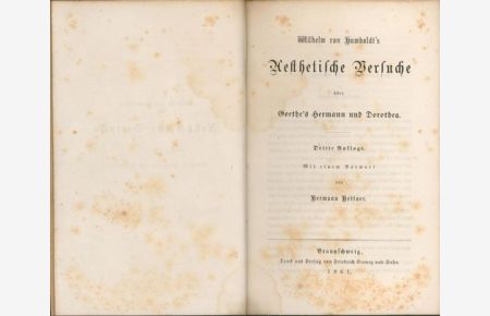 aesthetische Versuche uber Goethe's Hermann und Dorothea