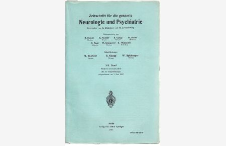 Die Rassenprognose der progressiven Paralyse.   - in: Zeitschrift für die gesamte Neurologie und Psychiatrie, hsg. von O. Bumke u.a., Originalien Band 108, 5