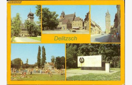 1084719 Delitzsch , Schloß, Marktplatz , Breite Straße Mehrbildkarte
