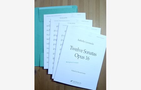Twelve Sonatas, opus 16. 4 Hefte / Stimmen (Basso Continuo, Violino Primo, Violino Secondo Violone). (Aus: Recent researches in the music of the baroque era, Vol. 113).