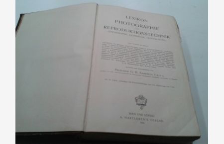 Lexikon für Photographie und Reproduktionstechnik (Chemigraphie, Lichtdruck, Heliogravüre). Bearbeitet und herausgegeben H. Emmerich.