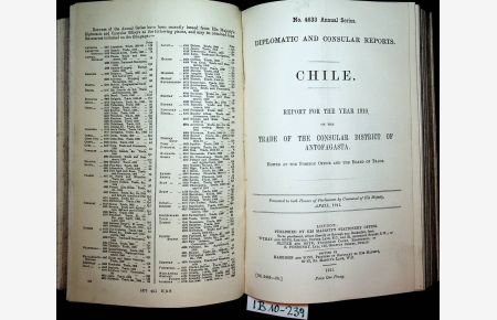 Diplomatic and consular reports. Annual series No. 4620- 4549 bound in 1 Volume [ 29 reports; most Reports for the Year 1910]