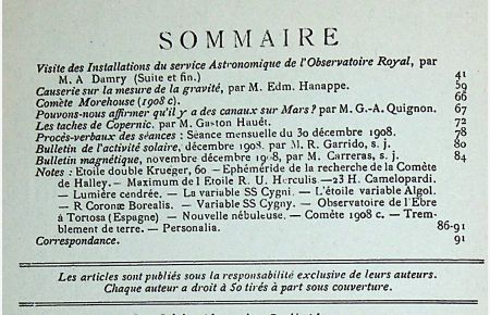 Bulletin de la societe belge d'astronomie. Et Revue … Astronomie de Meterologie et de Physique du Globe. 14 Annee No 2.