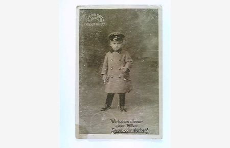 AK Krieger-Waisen, Wohlfahrtskarte, Kind in Uniform, Feldpost 1916