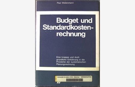 Budget und Standardkostenrechnung.