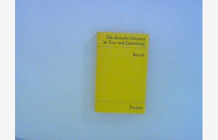 Barock. Die deutsche Literatur