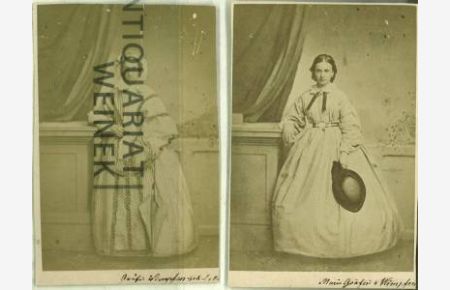 Frauenporträt - Stehend, mit abgestützten Arm [mit hds. Titelei: Marie Gräfin Wimpfen - sowie: Gräfin Wimpfen geb. Lyn. ].