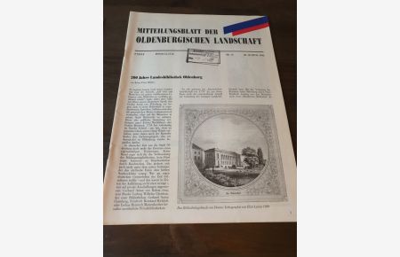 Mitteilungsblatt der Oldenburgischen Landschaft Nr. 76 III. Quartal 1992.