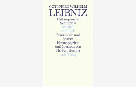 Schriften zur Logik und zur philosophischen Grundlegung von Mathematik und Naturwissenschaft.
