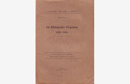 Bibliografia Virgiliana 1912 - 1913.