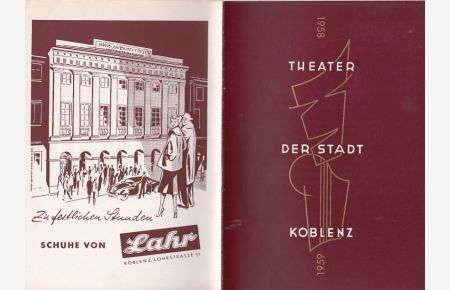 Spielplanheft der Spielzeit 1958 / 1959 des Theaters der Stadt Koblenz.