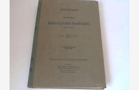Mitteilungen der Deutschen Dendrologischen Gesellschaft. Jahrgang 1927