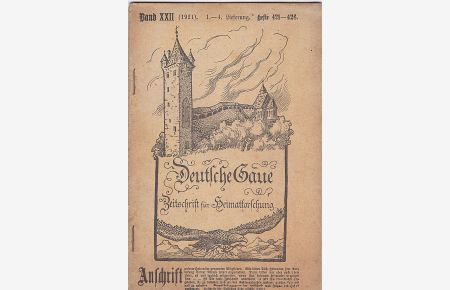 Deutsche Gaue. Zeitschrift für Heimatforschung. Band XXII (1921) 1. u. 2. Lieferung 421-426
