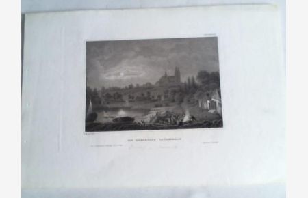 Die Roeskilde Cathedrale. Stahlstich um 1850
