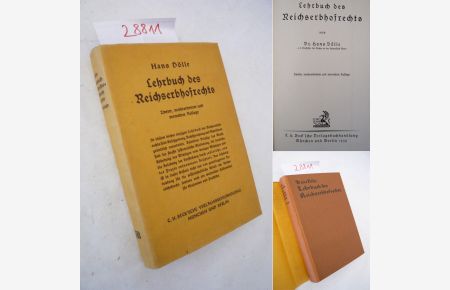 Lehrbuch des Reichserbhofrechts. Zweite, neu bearbeitete und vermehrte Auflage * mit O r i g i n a l - S c h u t z u m s c h l a g