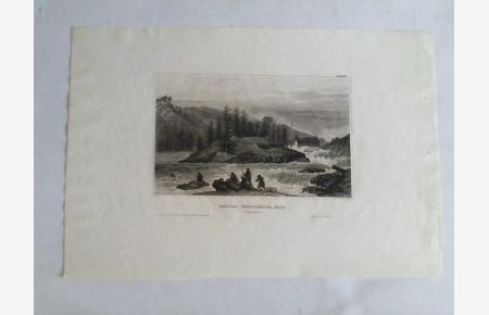 Erster Trollhätta-Fall (Schweden). Stahlstich um 1850