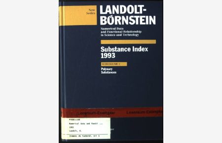 Landolt-Börnstein. Substance index 1993 / ed. : O. Madelung / Subvol. c. , Polynary substances