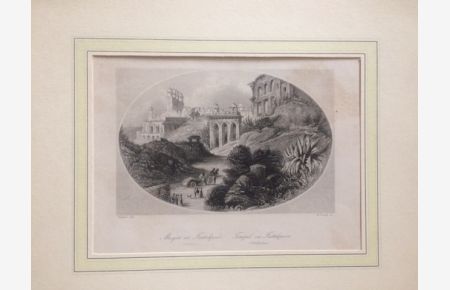 Tempel zu Futtehpoor , Hindostan; Orig. -Stahlstich von William French (ca. 18 x 23cm) Payne Dresden und Leipzig um 1850. Mosque at Futtehpoor.