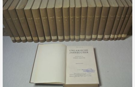 UNGARISCHE JAHRBÜCHER. Bd. 1 - 16 und 18 - 23. (Jg. 1921 - 1943 komplett ohne Jg. 1937)