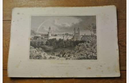Andernach. Stahlstich von 1847.   - (= Bildtafel aus: Der Rhein und die Rheinlande dargestellt in malerischen Original-Ansichten)