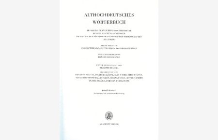 Althochdeutsches Wörterbuch: Band V: K-L. 16. bis 18. Lieferung (loscon bis lyuzilun).