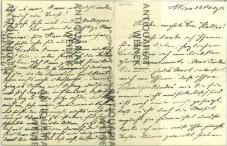 Eighd. vierseitiger Brief, datiert Wien 23 März `11. [DIN A5].