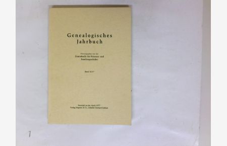 Genealogisches Jahrbuch. Band 16/17