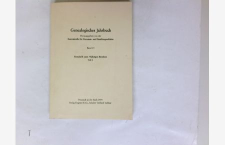 Genealogisches Jahrbuch. Band 19; Teil 2