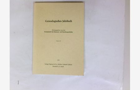 Genealogisches Jahrbuch. Band 24