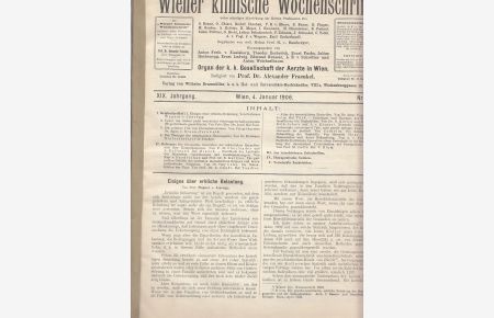 Einiges über erbliche Belastung. IN: Wiener klinische Wochenschrift, XIX/1, S. 1-6, 1906, Br.