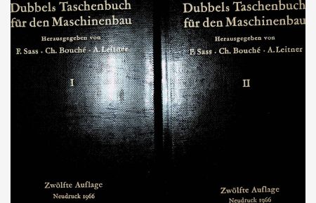 Dubbels Taschenbuch für den Maschinenbau komplett in 2 Bänden