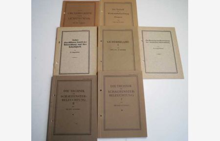 Osram-Lichthefte - 7 Bände der Reihe. Mit zahlreichen Abbildungen. Berlin, ca. 1928-32. Original Karton (gelocht).