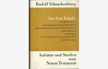 Aufsätze und Studien zum neuen Testament. Hrsgg. von Joachim Wanke.
