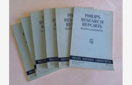 Philipps Research Reports Supplements. Number 1 bis 6. Year 1966. 6 Books